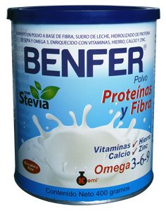 multivitaminico omega 3 6 9 fibra proteinas hierro calcio y zinc 0 azucar stevia 400 grs